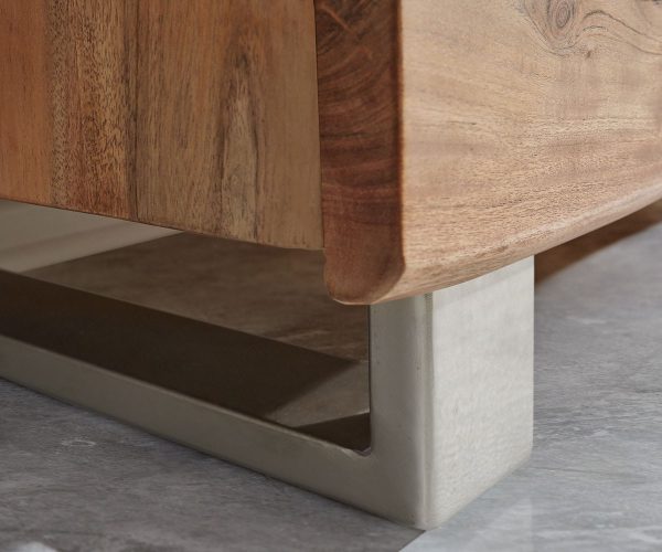 Komoda Live Edge 147 cm akácie přírodní 3 dvířka 3 zásuvky - Image 8