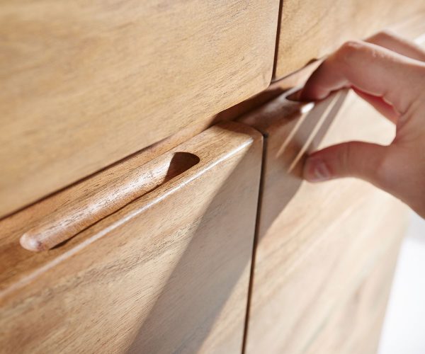 Komoda Live Edge 172 cm akácie přírodní 4 dvířka 4 zásuvky - Image 8