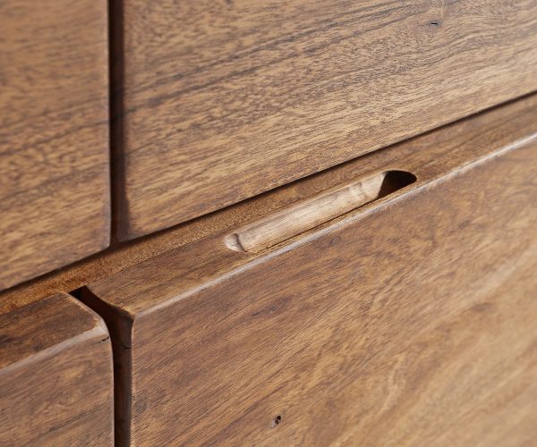 Komoda Live Edge 172 cm akácie hnědá 4 dvířka 4 zásuvky - Image 6