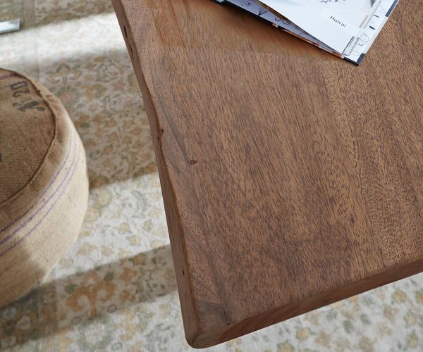 Jídelní stůl Edge 300x100 XL akácie hnědá nerezová ocel široká podnož - Image 5