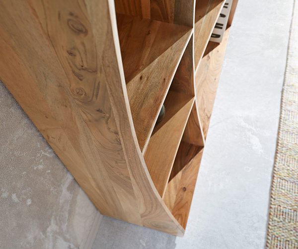 Sada 2 volně stojících knihoven Live Edge 242 cm přírodní akácie - Image 6