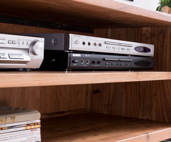 TV stolek Live Edge 200 cm přírodní akácie 4 dvířka 2 přihrádky - Image 2