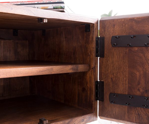 TV stolek Live Edge 200 cm akácie hnědá 4 dvířka 2 přihrádky - Image 6