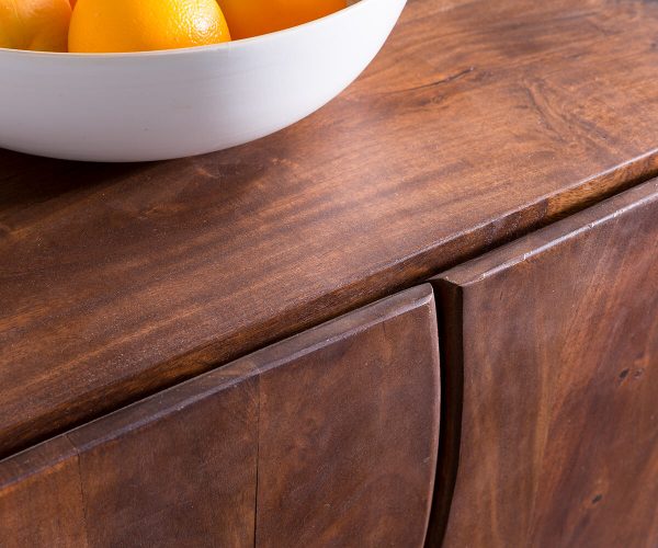 TV stolek Live Edge 200 cm akácie hnědá 4 dvířka 2 přihrádky - Image 4