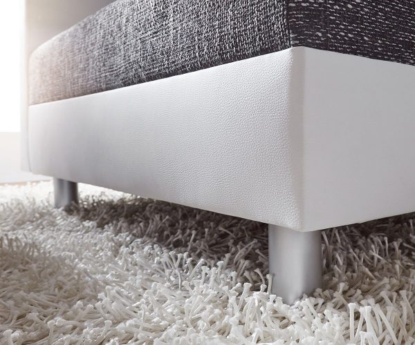 Pohovka ve tvaru "U" Clovis XL bílá černá taburet s područkou modulární - Image 6