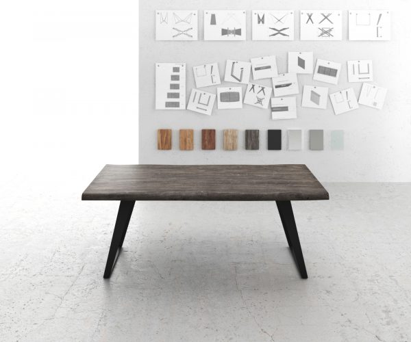 Jídelní stůl Edge 200x100 XL akácie platina kov šikmá - Image 2