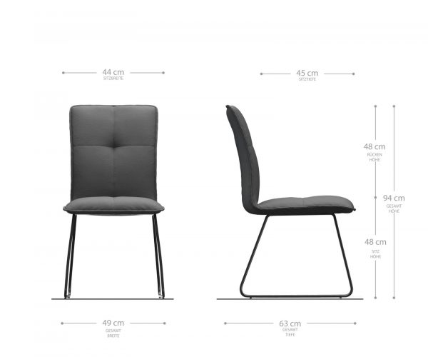 Jídelní židle Maddy-Flex Grey Antique Stainless Steel Skid Frame - Image 5