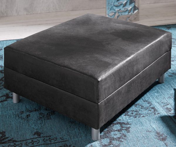 Taburet Clovis antracitová vintage Š98 x D83 modul microvelours - Image 2