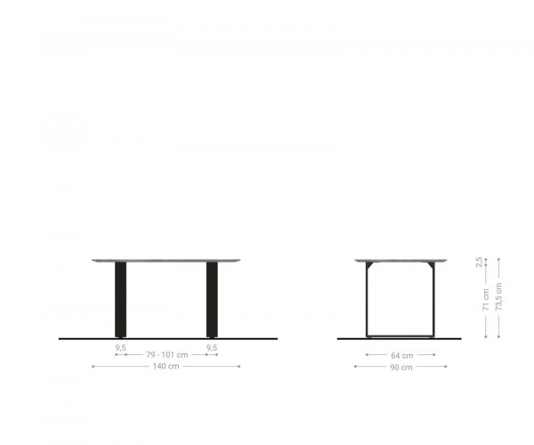 Jídelní stůl Edge 200x100 akácie přírodní nerezová ocel úzká švýcarská hrana - Image 6