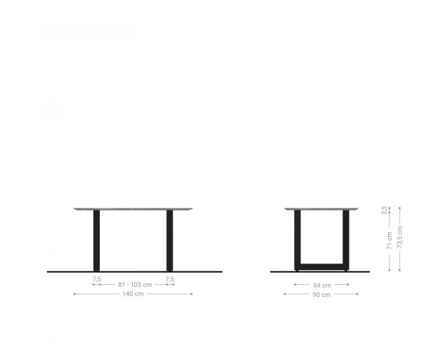 Jídelní stůl Edge 200x100 akácie přírodní nerezová ocel široká švýcarská hrana - Image 6