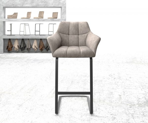 Barová židle Yulo-Flex vintage taupe konzolová podnož plochá kovová - Image 2