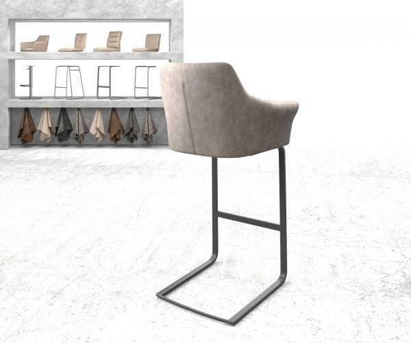 Barová židle Yulo-Flex vintage taupe konzolová podnož plochá kovová - Image 3