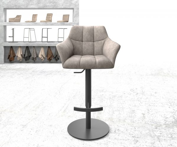 Barová židle Yulo-Flex vintage taupe otočná podnož výškově nastavitelná kovová - Image 2