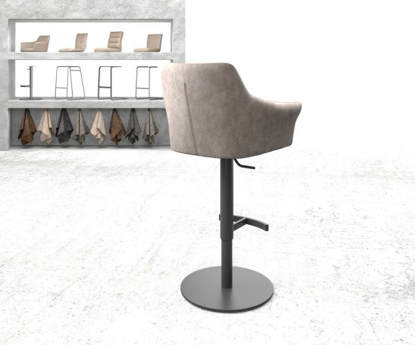 Barová židle Yulo-Flex vintage taupe otočná podnož výškově nastavitelná kovová - Image 3