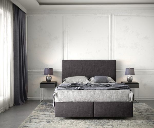 Boxspring postel Dream-Well 140x200 cm mikrovlákno černá s matrací a topperem - Image 2