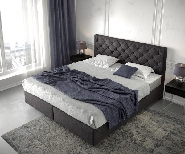 Boxspring postel Dream-Great 180x200 cm černá s matrací a topperem - Image 4