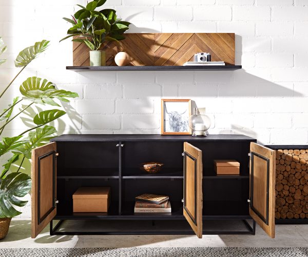 Komoda Famke 145 cm mango teak 3 dvířka - Image 4