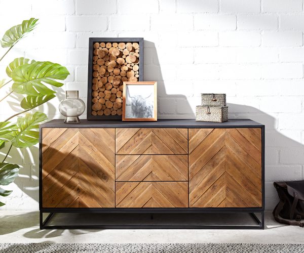 Komoda Famke 145 cm mango teak 2 dvířka 3 zásuvky - Image 2
