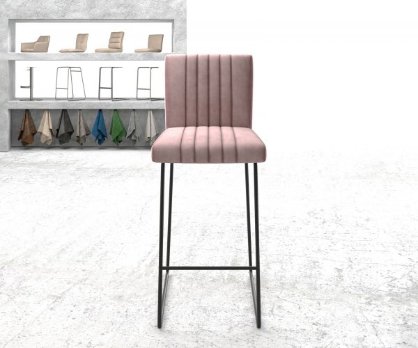 Barová židle Luiga-Flex Velvet Rosé Skid Kovový rám - Image 2