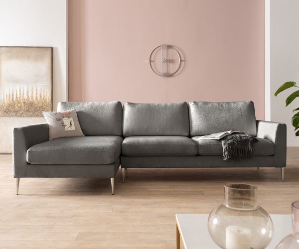 Rohová pohovka Marla 285x140 cm žinylka levá lenoška taupe - Image 2