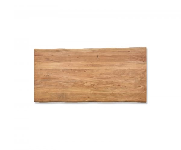 Jídelní stůl Edge 200x100cm akácie přírodní nerezová ocel stříbrná šikmá - Image 4