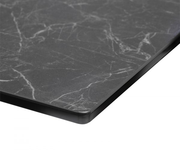 Jídelní stůl Edge 180-220x90cm Laminam® keramika šedá rozkládací křížová podnož černá - Image 5