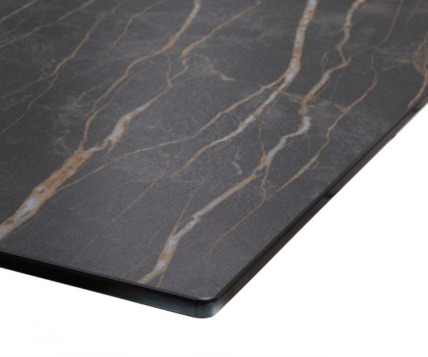 Jídelní stůl Edge 200x100cm Laminam® keramika hnědá křížová podnož černá - Image 2