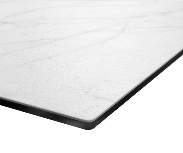 Jídelní stůl Edge 200x100cm Laminam® keramika bílá křížová podnož černá - Image 6