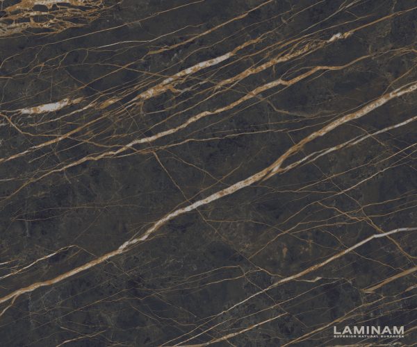 Jídelní stůl Edge 300x100cm Laminam® keramika hnědá křížová podnož stříbrná - Image 3