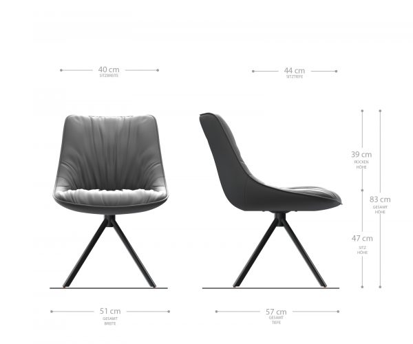 Otočná židle Elda-Flex Velvet Rosé Křížový rám kulatý nerezový 180° otočný - Image 5