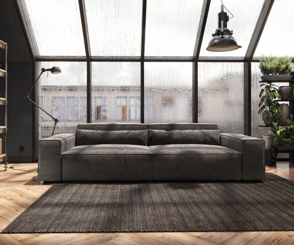 Velká pohovka Sirpio XL 270x125 cm mikrovlákno khaki hnědá - Image 2