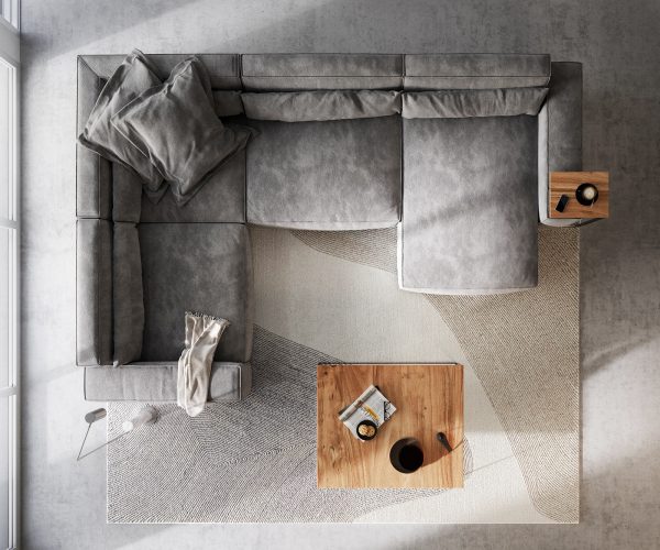 Pohovka ve tvaru "U" Sirpio XL 360x260 cm mikrovlákno taupe variabilní lenoška - Image 7