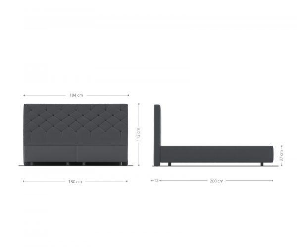 Boxspring postel Dream-Great 180x200 cm mikrovlákno černá - Image 3