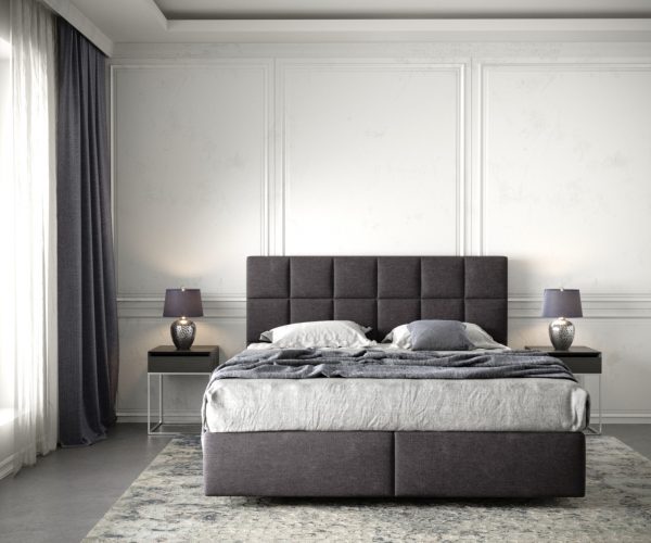 Boxspring postel Dream-Fine 160x200 cm mikrovlákno černá s matrací a topperem - Image 2