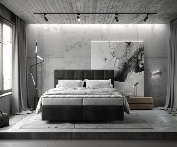 Boxspring postel Dream-Fine 160x200 cm mikrovlákno antracitová vintage s matrací a topperem - Image 2