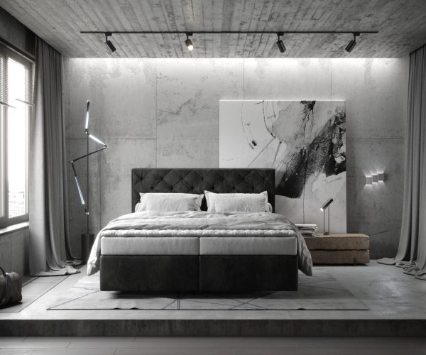 Boxspring postel Dream-Great 160x200 cm mikrovlákno antracitová vintage s matrací a topperem - Image 2