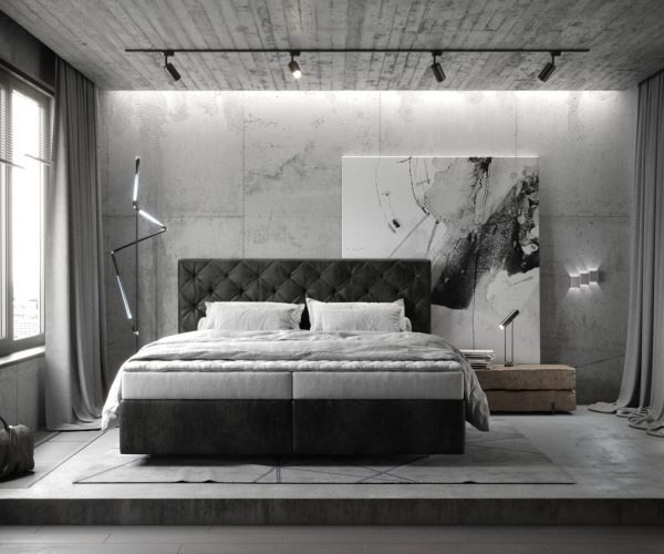 Boxspring postel Dream-Great 180x200 cm mikrovlákno antracitová vintage s matrací a topperem - Image 2