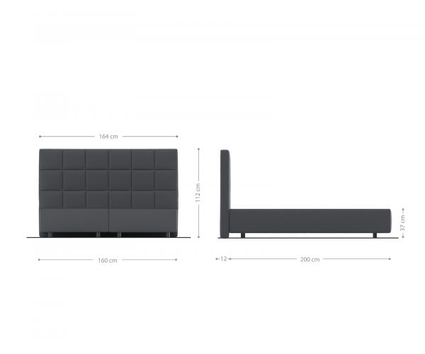 Boxspring postel Dream-Fine 160x200 cm mikrovlákno černá - Image 3