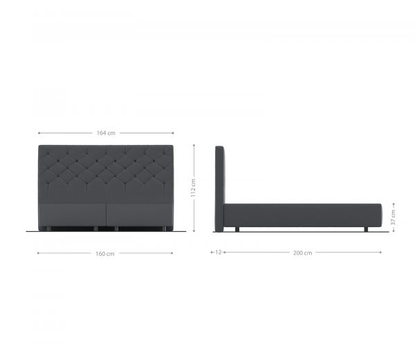 Boxspring postel Dream-Great 160x200 cm koženka bílá - Image 3