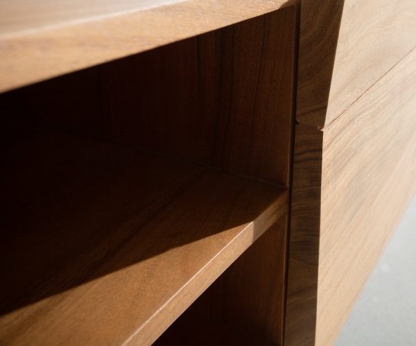 TV stolek Kayu 240 cm přírodní akácie 4 dvířka podnož ve tvaru "V" - Image 6