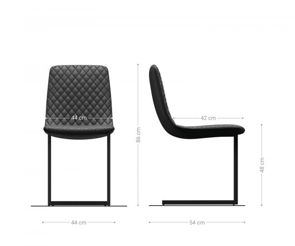 Sada 4 jídelních židlí Novi-Adesso Petrol Velvet Cantilever - Image 5