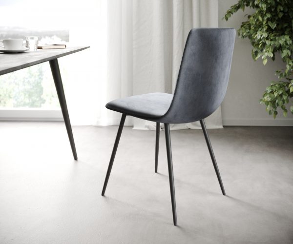 4dílná sada jídelních židlí Trado-Adesso Grey Velvet 4-nohá kónická židle - Image 2