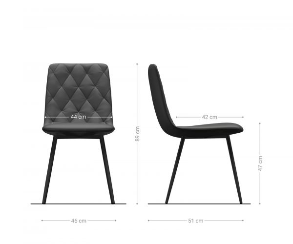 4dílná sada jídelních židlí Trado-Adesso Grey Velvet 4-nohá kónická židle - Image 5