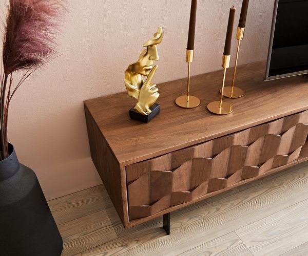 TV stolek Fevo 200 cm akácie hnědá 2 dvířka podnož ve tvaru "L" - Image 5
