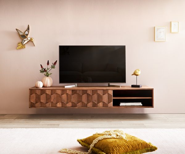 TV stolek Fevo 160 cm akácie hnědá 2 dvířka závěsné - Image 2