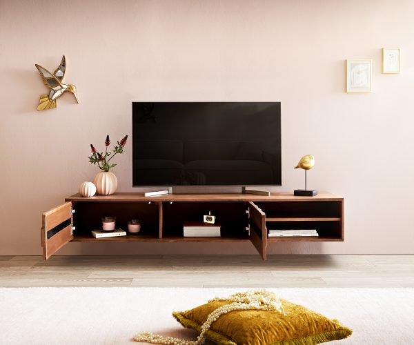 TV stolek Fevo 160 cm akácie hnědá 2 dvířka závěsné - Image 4