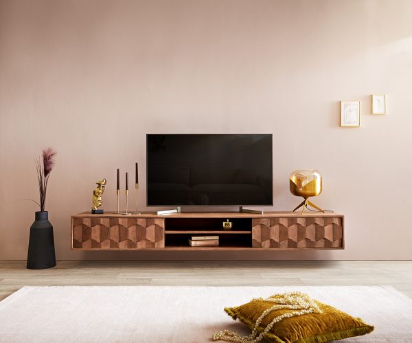 TV stolek Fevo 200 cm akácie hnědá 2 dvířka závěsné - Image 2