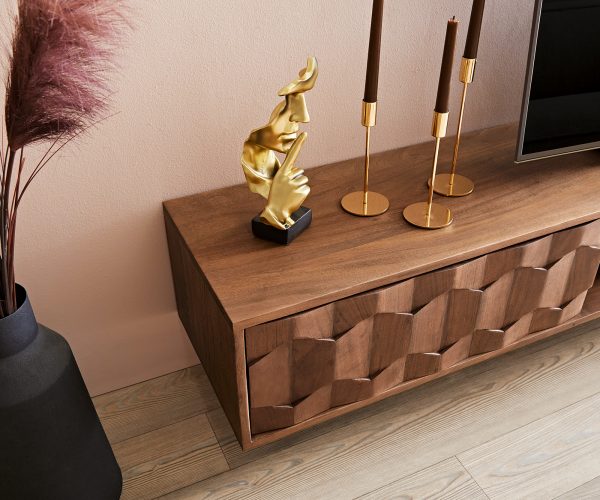 TV stolek Fevo 200 cm akácie hnědá 2 dvířka závěsné - Image 5