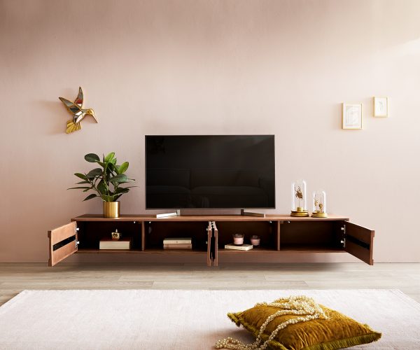TV stolek Fevo 200 cm akácie hnědá 4 dvířka závěsné - Image 4