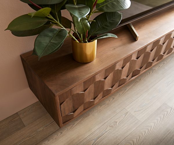 TV stolek Fevo 220 cm akácie hnědá 4 dvířka závěsné - Image 5